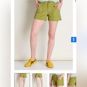 women’s toad & co green coaster cord short size 0